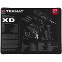 TekMat Ultra Mat, Springfield XD, Cleaning Mat, Thermoplastic Surface Protects Gun From Scratching, 1/4" Thick, 15"X20", Tube Packaging, Black TEK-R20-XD - TekMat