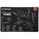 TekMat Sig P320 Pistol Mat, 11"x17", Black, Includes Small Microfiber TekTowel, Packed In Tube TEK-R17-SIGP320 - Tekmat