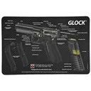 TekMat Pistol Mat For Glock, 3D Cut Away, 11"x17", Black, Includes Small Microfiber TekTowel, Packed In Tube TEK-R17-GLOCK-CA - Tekmat