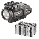 STREAMLIGHT TLR-8X G Flex 500 Lumens With Green Laser And Rear Switch Weapon Light With Batteries 12-Pack (69434-85177-BUNDLE) - Streamlight
