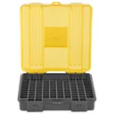 Plano Ammunition Box, Holds 100 Rounds of .357/.38 Sp/.38 Handgun Rounds, Amber/Charcoal 122400 - Plano