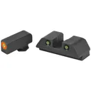 AmeriGlo Trooper, Sight, Fits Glock Gen5 17,19, Green Tritium with Orange Outline Front, Green Tritium Black Serrated Rear GL-818 - Ameriglo