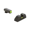 AmeriGlo Combative Application Pistol Sight for Glock 17,19,22,23,24,26,27,33,34,35,37,38,39, Green/Green, Green Tritium Front Sight with Lumi Outline, Rear Sight Lumi Horizontal Line in Center GL-614 - Ameriglo