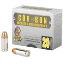 CorBon Self Defense, 9MM, 125 Grain, Jacketed Hollow Point, +P, 20 Round Box 9125 - Cor-Bon