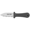 Cold Steel Super Edge, 2" Fixed Blade Knife, Drop Point, 3/4Serrated Edge, AUS 8A/Polished, Black Kraton, Secure-Ex Sheath CS-42SS - Cold Steel