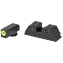 AmeriGlo Trooper, Sight, Fits Glock MOS, 17,19,22,23,24,26,27,33,34,35,37,38,39 Gen 1-4, Green Tritium LumiLime Outline Front, Green Tritium Black Serrated Rear, Front/Rear GL-819 - Ameriglo