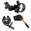 TRUGLO Storm G2 5-Pin Compact Black Bow Sight + EZ-Rest Arrow Rest + Speed-Shot XS Archery Release (TG3015B+TG615B+TG2510VB) - Truglo