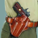 GALCO Combat Master for Glock 17 Right Hand Leather Belt Holster (CM224B) - Galco