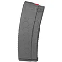 HEXMAG Magazine, 223REM/5.56NATO, 10 Rounds, Fits AR-15, Carbon Fiber, Dark Gray, Red Follower and Latch Plate HX1030-AR15S2-CFC - HEXMAG