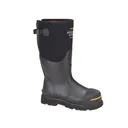 DRYSHOD Mens Steel-Toe Gusset Black/Yellow Work Boot (STG-UH-BK) - Dryshod