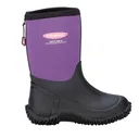 DRYSHOD Kids Girls Tuffy Black/Purple Boot (TUF-KD-PP) - Dryshod