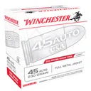 WINCHESTER USA 45 Auto 230Gr FMJ 200rd/Box Handgun Ammo (USA45W) - Winchester Ammo
