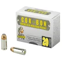 CorBon Self Defense, 9MM, 115 Grain, Jacketed Hollow Point, +P, 20 Round Box 9115 - Cor-Bon