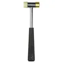 Wheeler Nylon/Brass Hammer, Silver Hammer Body, Black Rubber Grip 711016 - Wheeler
