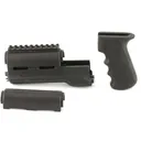 Hogue OverMolded Rifle Grip/Forend Kit, Fits AK-47/AK-74, Finger Grooves, Rubber, Black 74008 - Hogue