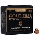 Speer Ammunition Gold Dot, .355 Diameter, 9MM, 90 Grain, Hollow Point, 100 Count 3992 - Speer