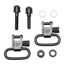 GrovTec GTSW07, Machine Screw Forend Locking Swivel Set, Black Oxide Finish, Black, Includes (2) 1" GT Locking Swivels, (1) 7/8" Machine Screw with Nut, (1) 3/4" Wood Screw Stud, (2) Spacers GTSW07 - GrovTec