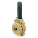 PROMAG 50rd Flat Dark Earth Polymer Drum Magazine for Glock 17/19 9mm (DRM-A11-FDE) - Promag