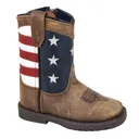 SMOKY MOUNTAIN BOOTS Toddler Stars And Stripes Vintage Brown Western Boots (3800T) - Smoky Mountain Boots