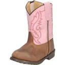 SMOKY MOUNTAIN BOOTS Toddler's Hopalong Brown Distress/Pink Western Boot (3246T) - Smoky Mountain Boots