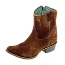 CORRAL Eudora Chocolate-Tan Lamb Abstract Short Top Boot (C1064-LD) - Corral