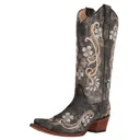 CIRCLE G by CORRAL Womens Black/Multi Color Floral Embroidery Boots (L5175-LD) - Corral