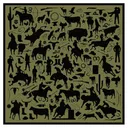 WYOMING TRADERS Cowboy Silhouette Olive Regular Jacquard Silk Scarf (CSO) - Wyoming Traders