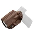 Mission First Tactical Hybrid Holster, Inside Waistband Holster, Ambidextrous, Fits Sig P365, Kydex with Leather Shell, Includes 1.5" Belt Attachment, Brown H3-SIG-1-BR1 - Mission First Tactical