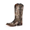 CIRCLE G by CORRAL Womens Black/Multi Color Floral Embroidery Boots (L5241-LD) - Corral