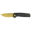 SOG Knives & Tools Terminus XR LTE, Folding Knife, 2.95" Straight Clip Point, Black G10 and Carbon Fiber Handle, CPM S35VN Steel, Titanium Nitride Finish, Gold SOG-TM1033-BX - SOG Knives
