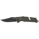 SOG Knives & Tools Trident AT, Folding Knife, 3.7" Straight Clip Point, Olive Drab Green Handle, D2 Steel, Titanium Nitride Finish, Black SOG-11-12-03-41 - SOG Knives