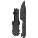 KABAR Becker Harpoon, 4.5" Fixed Blade Knife, Drop Point, 9.3" OAL, 1095 Cro-Van, Satin Finish, Black, Includes Plastic Sheath BK18BK - Ka-Bar