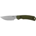 Kershaw Deschutes Skinner, Fixed Blade Knife, 3.9" Drop Point Blade, Plain Edge, D2 Steel, Stonewash Finish, Silver, Olive Drab Green Handle, Includes Molded Sheath 1883 - Kershaw