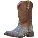 SMOKY MOUNTAIN BOOTS Kids Ariel Western Pastel Glitter/Crazy Horse Leather Boots (3077) - Smoky Mountain Boots