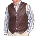 SCULLY Mens Soft Touch Lamb Lambskin Snap Vest - Scully