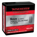 WINCHESTER AMMO Components 9mm JHP Subsonic 147 Grain 500 Handgun Bullets (WB9JHP147D) - Winchester