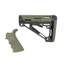 HOGUE AR-15/M-16 OverMolded OD Green Beavertail Grip and Mil-Spec Compatible Collapsible Buttstock Kit (15256) - Hogue