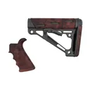 HOGUE AR-15/M-16 OverMolded Red Lava Beavertail Grip and Mil-Spec Compatible Collapsible Buttstock Kit (15456) - Hogue