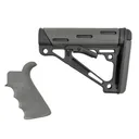 HOGUE AR-15/M-16 OverMolded Slate Grey Beavertail Grip and Mil-Spec Compatible Collapsible Buttstock Kit (15556) - Hogue