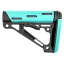 HOGUE AR-15/M-16 OverMolded Aqua Collapsible Buttstock Fits Mil-Spec Buffer Tube (13440) - Hogue
