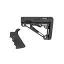 HOGUE AR-15/M-16 OverMolded Black Beavertail Grip and Commercial Spec Compatible Collapsible Buttstock Kit (15055) - Hogue