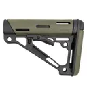 HOGUE AR-15/M-16 OverMolded OD Green Collapsible Buttstock Fits Commercial Buffer Tube (15250) - Hogue