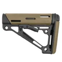HOGUE AR-15/M-16 OverMolded Flat Dark Earth Collapsible Buttstock Fits Commercial Buffer Tube (15350) - Hogue