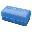 MTM Flip-Top 223 270 WSSM 460 500 S&W 50 Round Clear Blue Ammo Box (RSLD-50-24) - Mtm