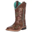 SMOKY MOUNTAIN BOOTS Girls Floralie Brown Leather Cowboy Boots (3841) - Smoky Mountain Boots