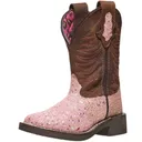 SMOKY MOUNTAIN BOOTS Girls Ariel Pink Glitter/Crazy Horse Western Boots (3076) - Smoky Mountain Boots
