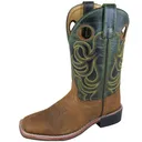 SMOKY MOUNTAIN BOOTS Kids Jesse Western Brown Distress/Green Crackle Boots (3667) - Smoky Mountain Boots