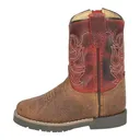 SMOKY MOUNTAIN BOOTS Kids Autry Brown/Burnt Apple Leather Cowboy Boots (3919T) - Smoky Mountain Boots