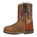 SMOKY MOUNTAIN BOOTS Kids Autry Brown Distress /Brown Crackle Leather Cowboy Boots (3662T) - Smoky Mountain Boots