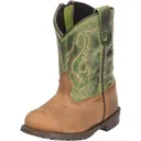 SMOKY MOUNTAIN BOOTS Kids Hopalong Brown Distress /Green Crackle Leather Cowboy Boots (3605T) - Smoky Mountain Boots